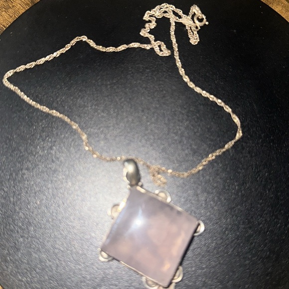 Rose quartz and 925 pendant and Chain - Picture 4 of 8